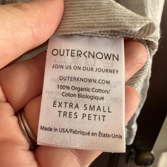 OUTERKNOWN | Gray and White Striped Button Down Studio Shirt | Size Extra Small - Picture 6 of 6